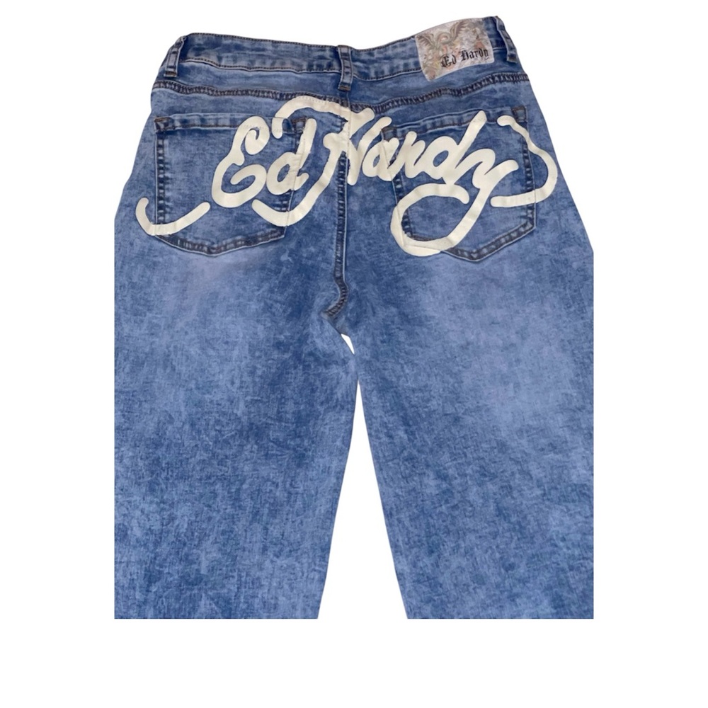 Ed Hardy women’s Blue Denim Jeans with Logo on the back